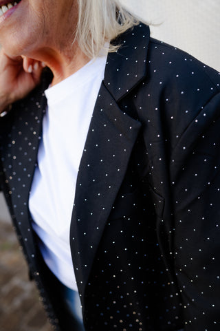DEAN SEQUIN BLAZER NAVY