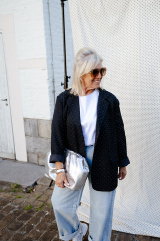 DEAN SEQUIN BLAZER NAVY
