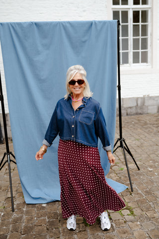 SOPHIE POLKADOT SKIRT BURGUNDY