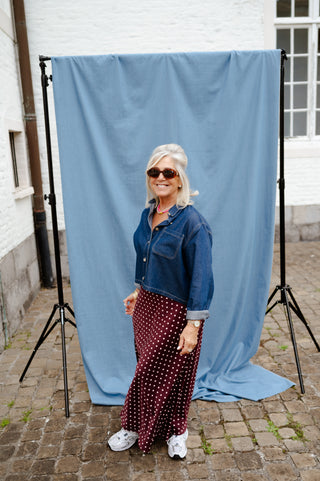 SOPHIE POLKADOT SKIRT BURGUNDY