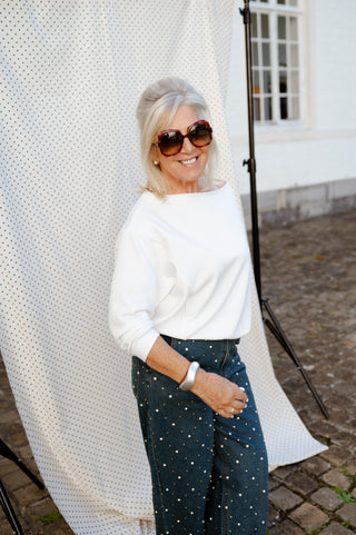 OTIS OFF SHOULDER SWEATER WHITE