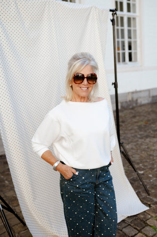 OTIS OFF SHOULDER SWEATER WHITE
