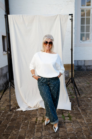 OTIS OFF SHOULDER SWEATER WHITE