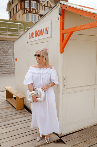 FLORENCE OFF SHOULDER DRESS WHITE