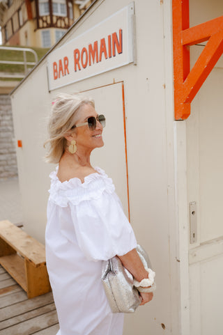 FLORENCE OFF SHOULDER DRESS WHITE