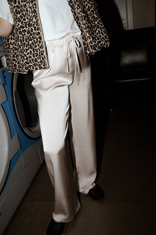 CARRIE SATIN TROUSERS BEIGE