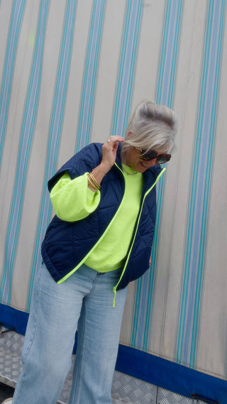 PIPER JACKET NAVY/NEON GREEN