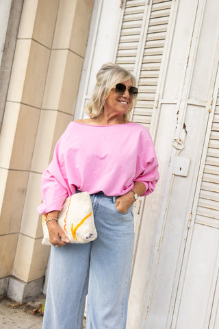 BOBBY OFF-SHOULDER SWEATER PINK