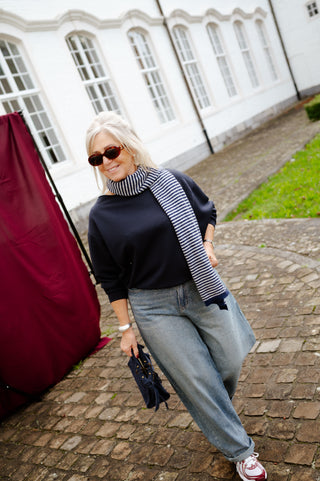 OTIS OFF SHOULDER SWEATER NAVY