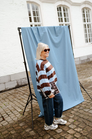 OTTO SWEATER BROWN/BLUE