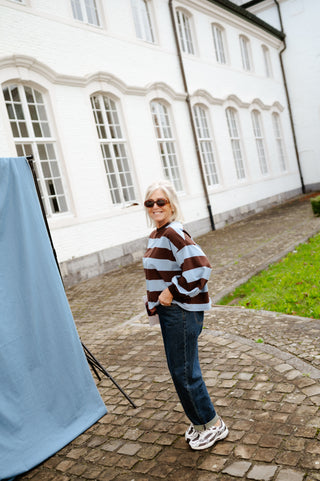 OTTO SWEATER BROWN/BLUE