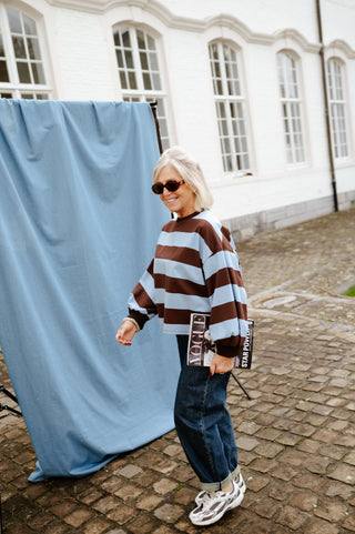 OTTO SWEATER BROWN/BLUE