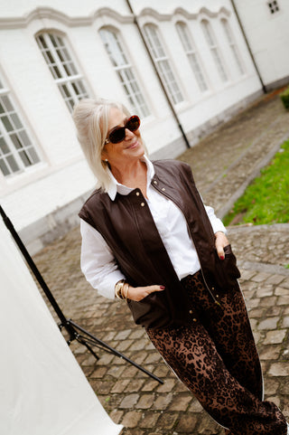 VINNIE LEATHER JACKET BROWN