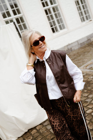 VINNIE LEATHER JACKET BROWN