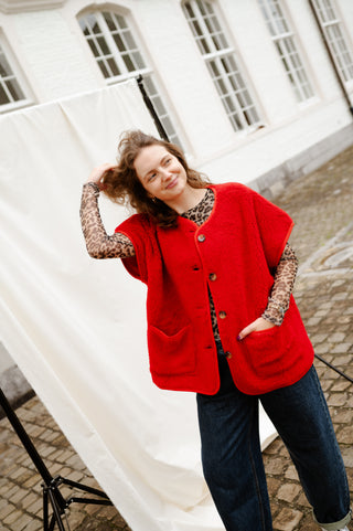 ALBA TEDDY JACKET RED