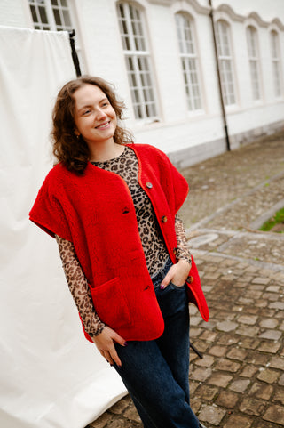 ALBA TEDDY JACKET RED