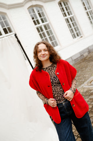 ALBA TEDDY JACKET RED