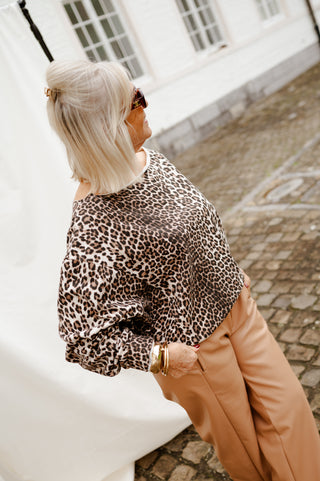ABBY OFF SHOULDER SWEATER LEOPARD