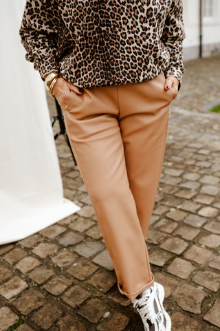 MILO LEATHER TROUSERS CAMEL