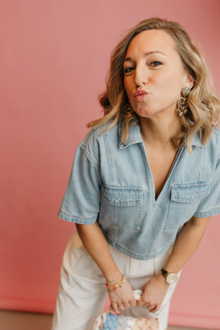 SAAR CROPPED JEANS HEMD