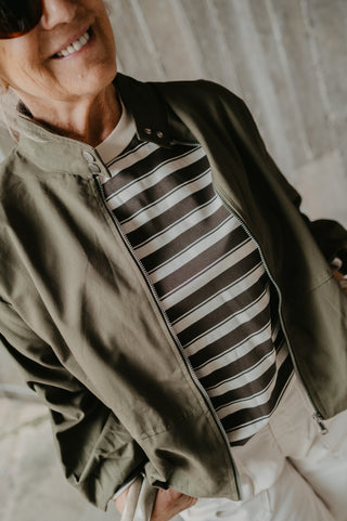 AMBER T-SHIRT STRIPES KHAKI
