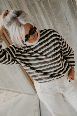 AMBER T-SHIRT STRIPES KHAKI