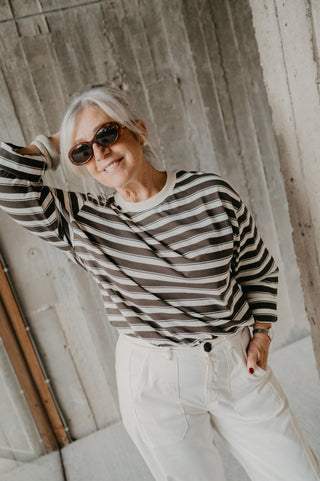 AMBER T-SHIRT STRIPES KHAKI
