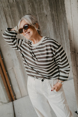AMBER T-SHIRT STRIPES KHAKI