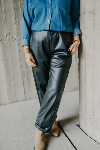 (PREORDER!) MILO LEATHER TROUSERS BLACK