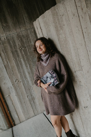 VIOLA KNIT DRESS BROWN