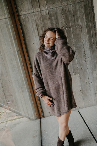 VIOLA KNIT DRESS BROWN