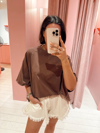 FLORA T-SHIRT BROWN