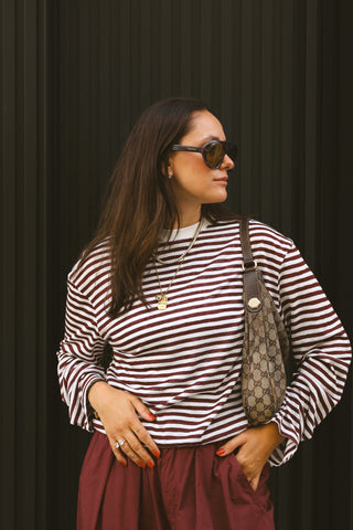 ROMY LONGSLEEVE STRIPES BURGUNDY
