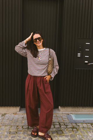 NONA TROUSERS BURGUNDY
