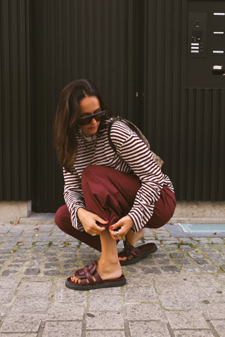 ROMY LONGSLEEVE STRIPES BURGUNDY