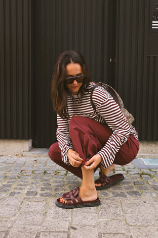 NONA TROUSERS BURGUNDY