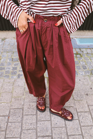 NONA TROUSERS BURGUNDY