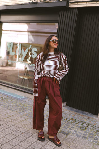 ROMY LONGSLEEVE STRIPES BURGUNDY