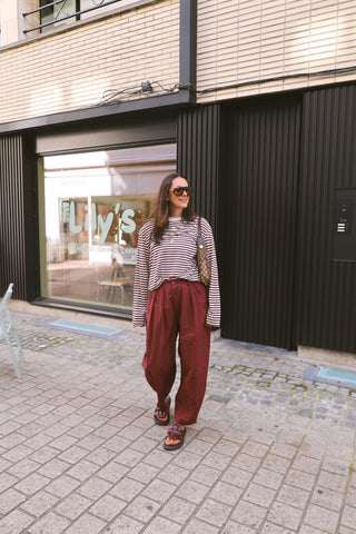 NONA TROUSERS BURGUNDY