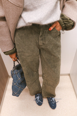 ELODIE CORDUROY TROUSERS KHAKI