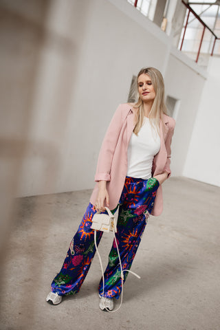EDITH PRINTED TROUSERS BLUE