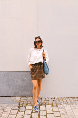 REMI SKIRT VICHY BROWN