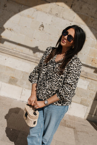 STEVIE LEOPARD BLOUSE