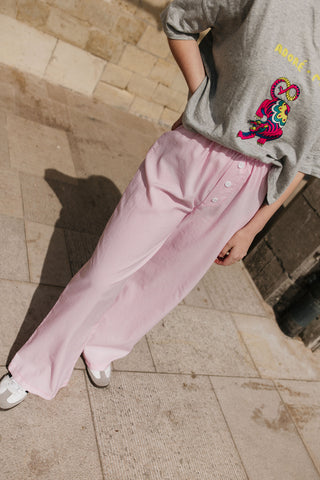 OLIVIA STRIPED TROUSERS PINK