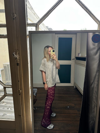 ARCHIVE SALE TREASURE CROCHET TROUSERS BORDEAUX