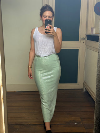 ARCHIVE SALE TREASURE SEQUIN SKIRT GREEN