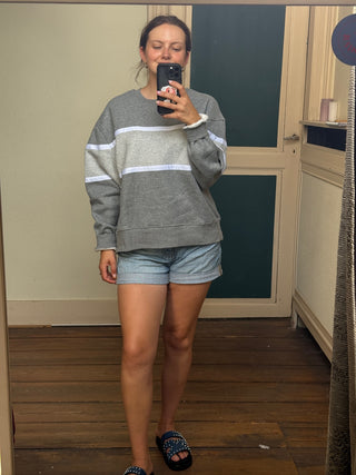 ARCHIVE SALE TREASURE SWEATER GREY STRIPES