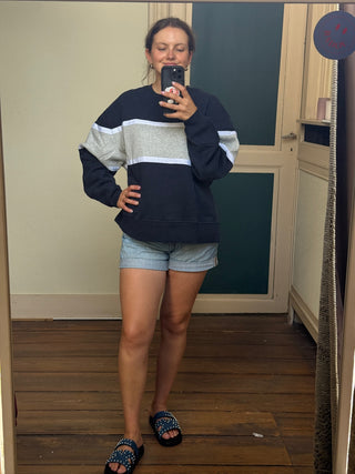 ARCHIVE SALE TREASURE SWEATER NAVY STRIPES