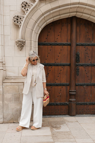 SLEEVELESS BLAZER BEIGE