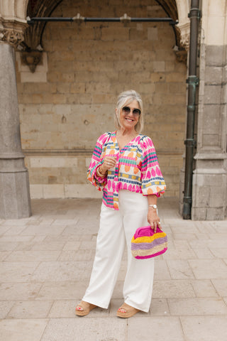 STRIPES CLUTCH PINK